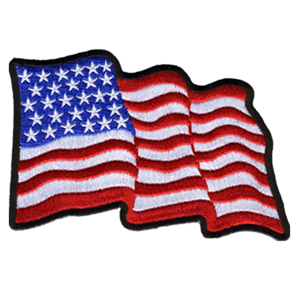 Freedom Line Large Leather US Flag Patch - US Wings